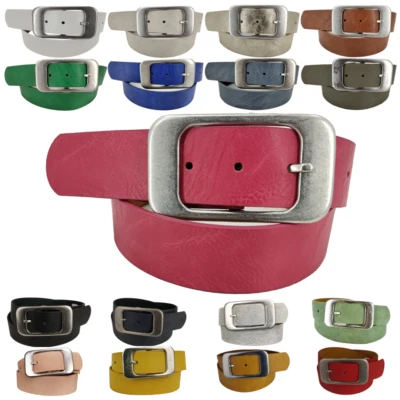 Basic Gürtel Breite 3,6 cm echt Leder und Polyurethan bis 105 cm 34 Farben 3156