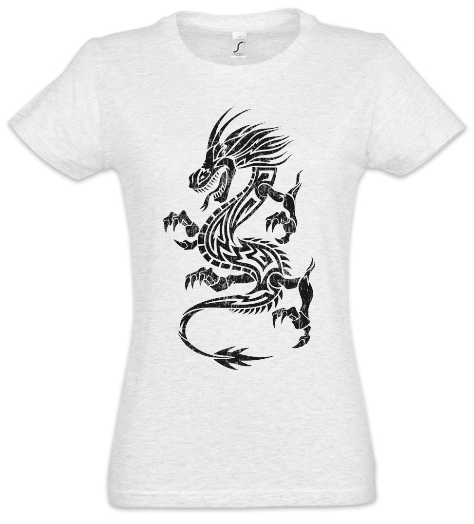 Urban Backwoods Skull & Dragon Camiseta De Mujer Women T-Shirt