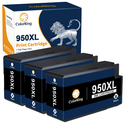 3PK 950XL Black Ink Cartridges for HP Officejet Pro 8610 8615 8620 8625 8630