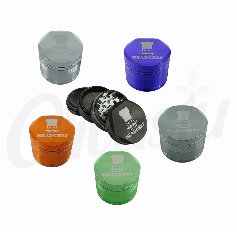 HEADCHEF Head Chef Hexellence 55mm 4 Part Grinder Herb Shredder Crusher Aluminium Metal