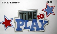 TIME TO PLAY TITLE everyday boy girl scrapbook premade paper piecing by Rhonda