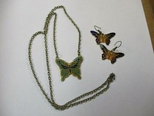 Butterfly Necklace and Earrings
