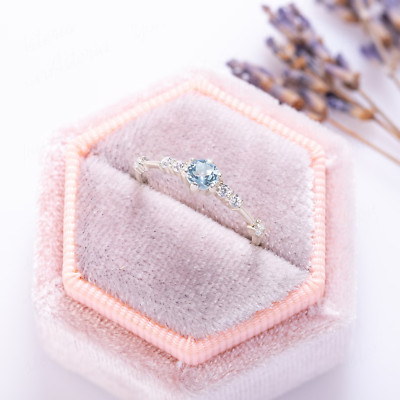 Genuine London Blue Topaz Ring 925 Solid Sterling Silver Handmade ...