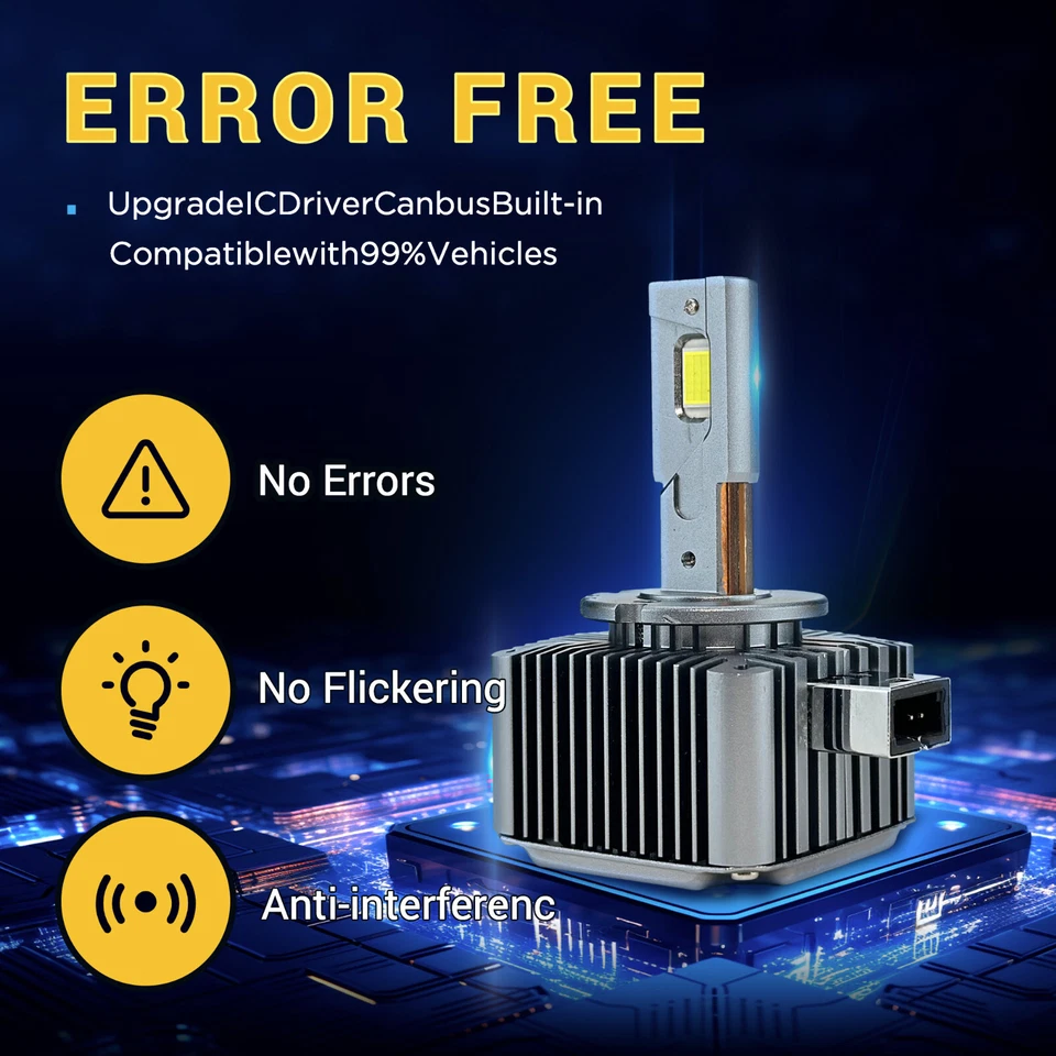 Kit de faros LED D1S D1R bombillas 180W 20000LM 6000K blanco reemplazar lámpara de conversión Foto 3 de 4