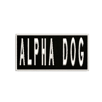 Funny Sayings Alpha Dog Applique DIY Embroidered Patch Iron-On Badge Name Tag