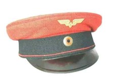DR rote Schirmm&uuml;tze 3 Biesen, Aufsicht, 1957, Reichsbahn M&uuml;tze  Versch. Gr&ouml;&szlig;en