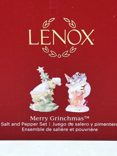 Lenox MERRY GRINCHMAS Salt & Pepper Set New In Box - Picture 7 of 10