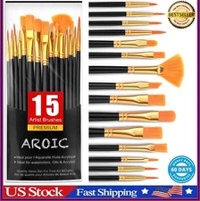 Best Model Miniature Paint Brushes Small Detail Art Paint Brush with Set 15 Pcs