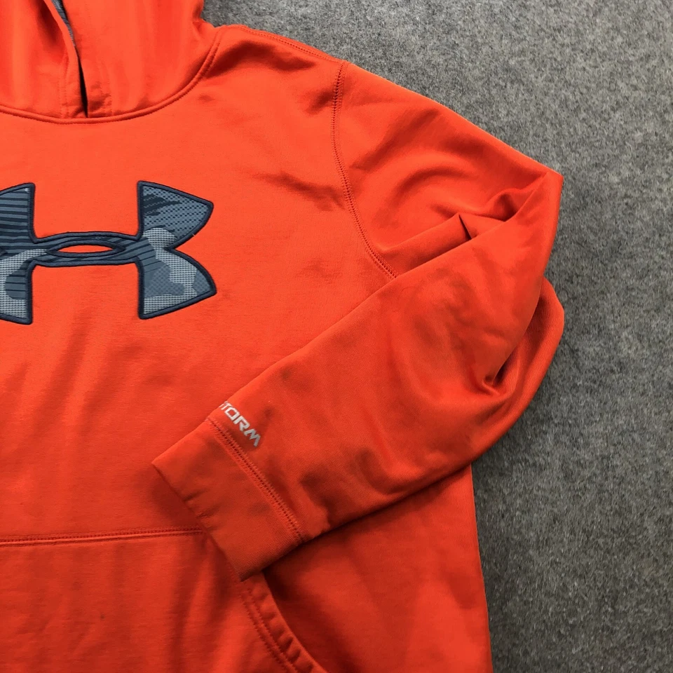 Under Armour Sudadera con Capucha Niños XL Naranja Sólido Tejido con Capucha Suelto Gimnasio Pullover Juvenil Foto 3 de 4