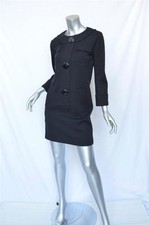 MICHAEL KORS Womens Black Jersey Knit Classic Dress Pockets Oversized Buttons 4