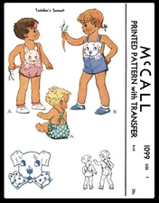 McCall 1099 Pattern Unisex Romper Playsuit Toddler Boy Girl