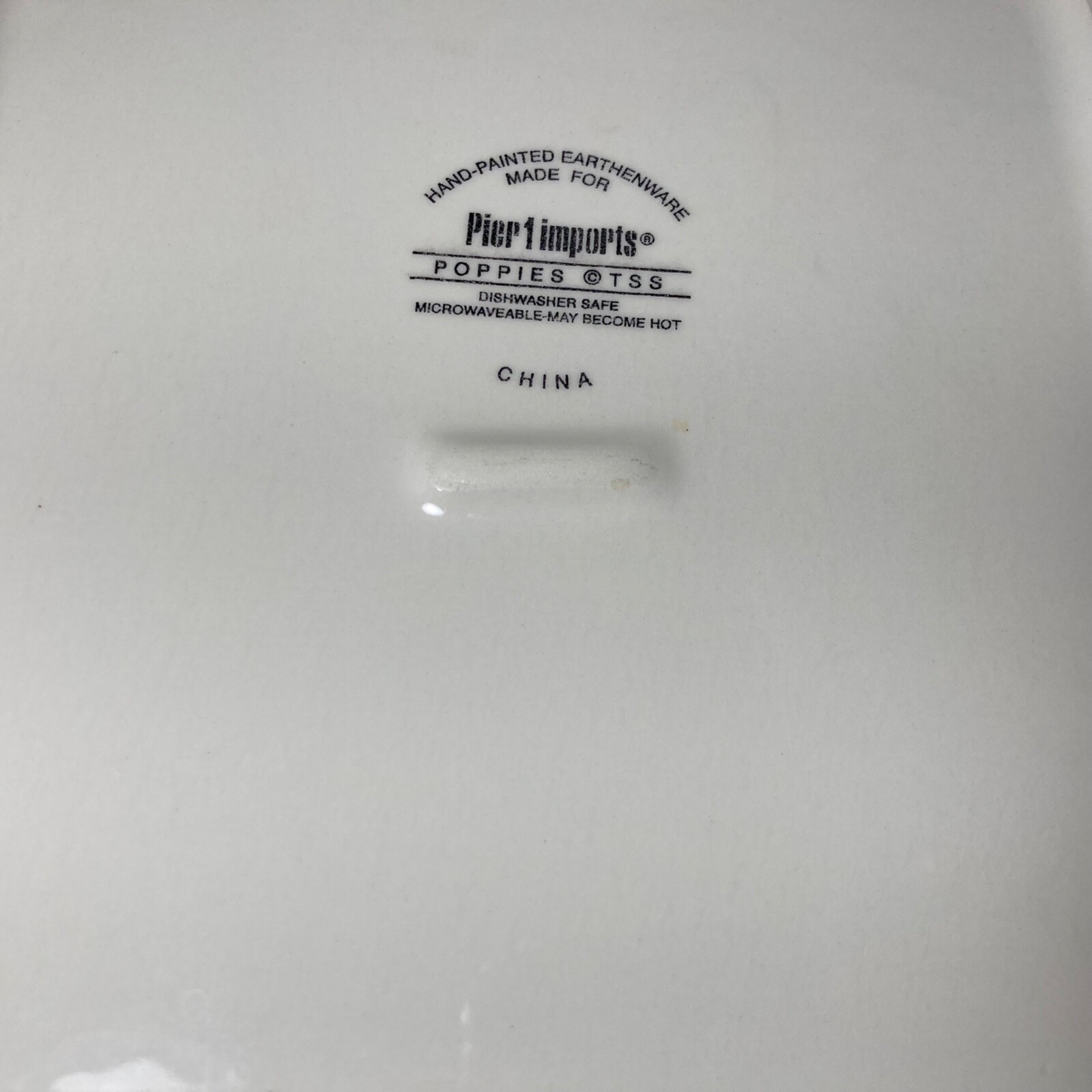 Pier 1 Poppy Dessert Salad  Luncheon Plate 6" REPLACEMENT Handpainted Square