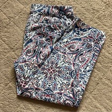Talbots The Perfect Crop Paisley Pattern Pants Women s Size 8