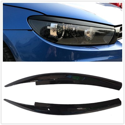 2x Head Light Lamp Eyebrow Cover Trim Gloss Black For VW Scirocco 2008-2017 New