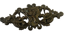 Art Nouveau French Ladies Belt Buckle Royal Lion Bronze Ornate Openwork Filigree