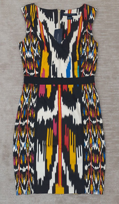 French Connection Womens Sz 2 Vibrant Southwestern Cap Sleeve Sheath Party Dress