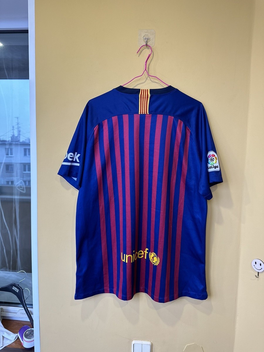 BARCELONA SPAIN 2017/2018 HOME FOOTBALL SHIRT JERSEY NIKE SIZE XL