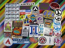 vtg 1980s Airwalk skateboard sticker - Runner graphics, shoe models, co. logos