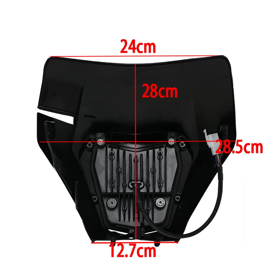 For Honda CRF250F CRF450R/X CRF250R XR400 Dirt Bike LED Headlight BLACK Fairing - Image 4 of 4