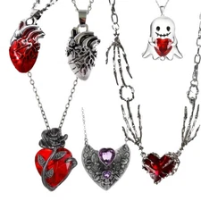 Heart Love Gothic Organ Affection Romantic Jewelry Pendant Necklace