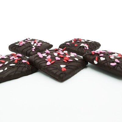 Philadelphia Candies Valentine's Day Hearts Graham Crackers Dark