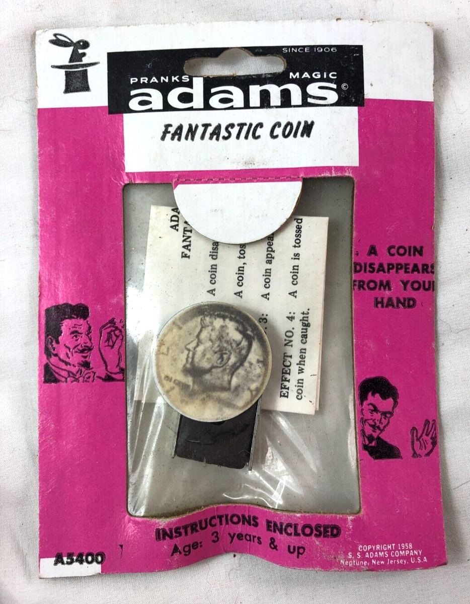 Vintage 1958 ADAMS Fantastic Coin Prank Magic Joke Gag NOS Sealed
