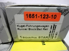 (NEW) Star Runner Block 1622-123-10 Rexroth Linear Runner Block Ball Rail