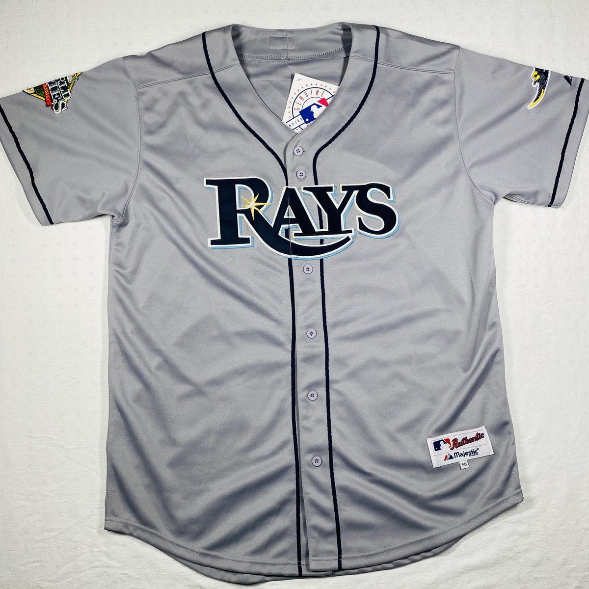 Tampa Bay Rays Jersey Mens 50 MLB Baseball 2008 World Series