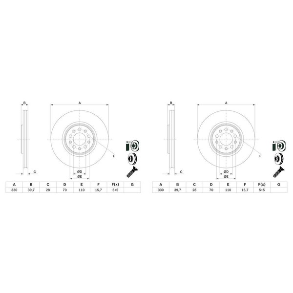 2X Bosch Bremsscheiben Ø330Mm Vorne Passend FüR Jeep Cherokee | 0 986 479 F66-image