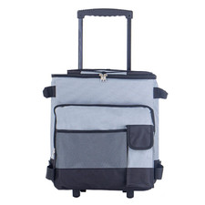 43L Cool Bag Box Portable Travel Coolbox Rolling Cooler Wheels Pull Rod Handle