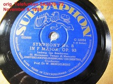 1938 Willem MENGELBERG Beethoven Symphony No 8 TELEFUNKEN Concertgebouw Orc 3x78