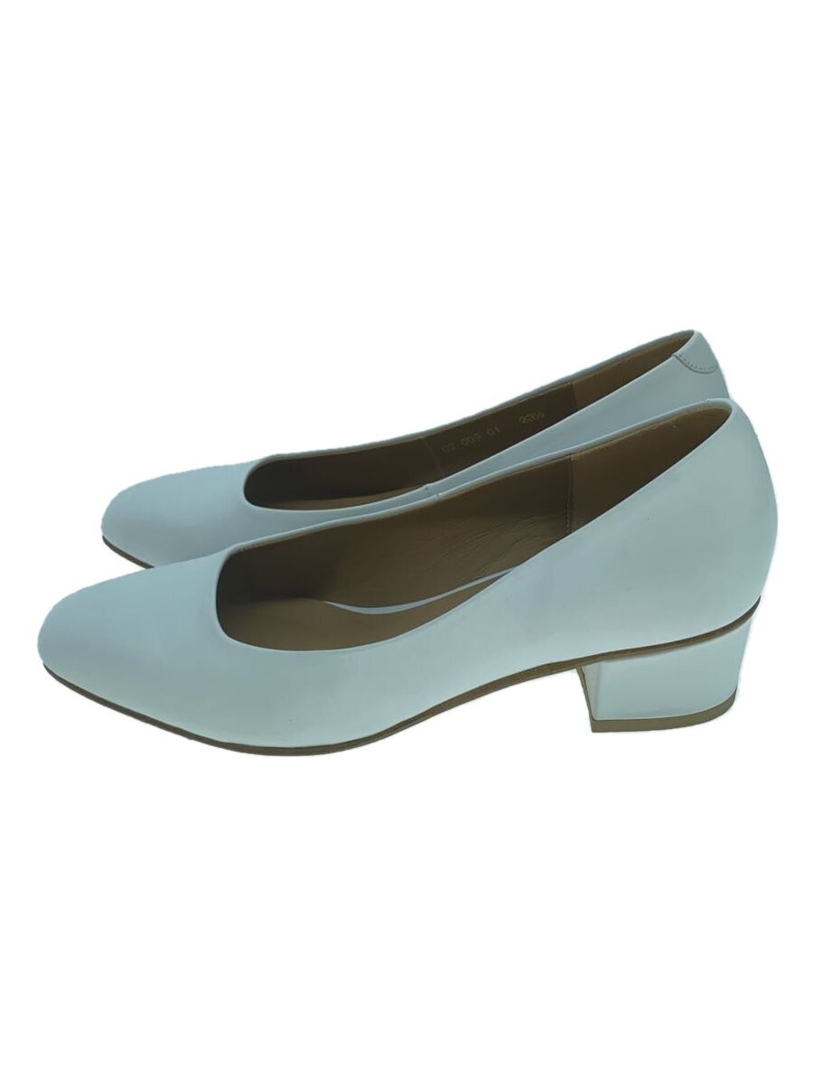 HAAVE Leather Semi-Square Toe Pumps 23.5cm White 02 003 01