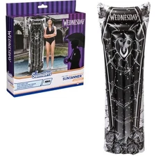 Swimways WEDNESDAY Coffin Shape Suntanner Pool Float 70 Inch Inflatable - NEW