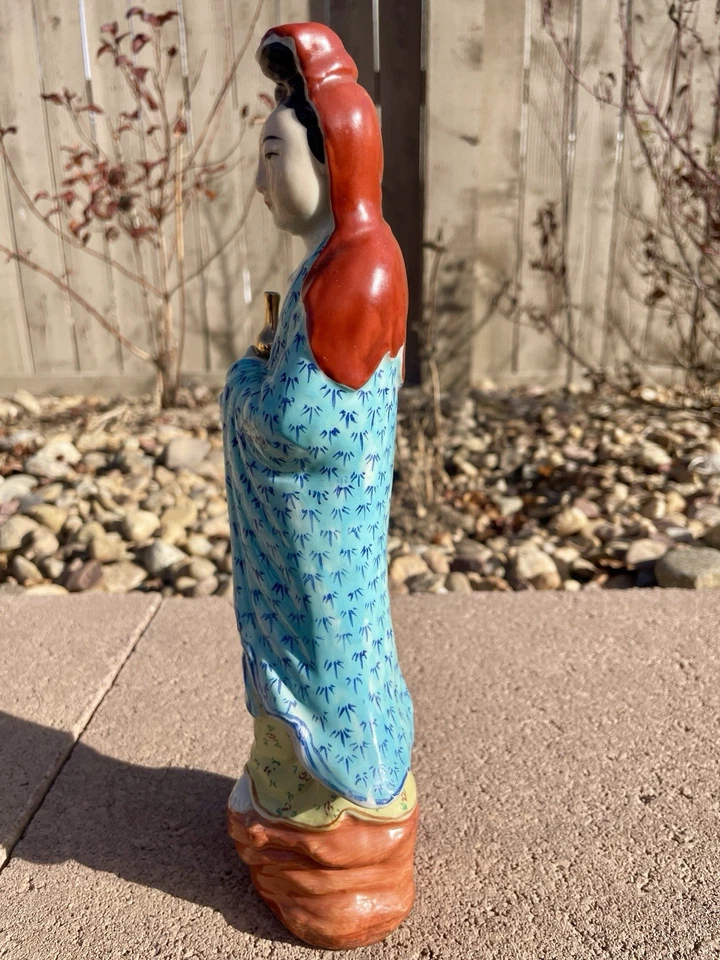 ANTIGUA PORCELANA CHINA QUAN YIN Budista DIOSA DE LA MISERICORDIA 12 en FIGURA Foto 4 de 4
