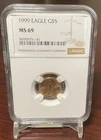 1998  $5 Gold 1/10 oz American Eagle NGC MS69