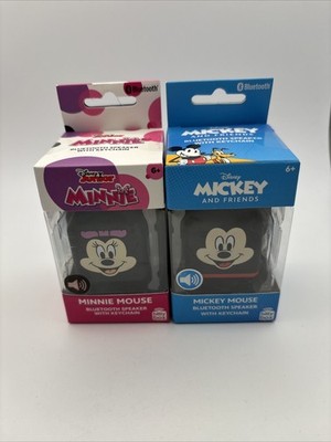 DISNEY MICKEY & MINNIE MOUSE Speakers Bitty Box Bluetooth Speaker with Keychain