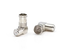 Push On and Right Angle Coax Connector - Push On F Connector Male to Screw On...