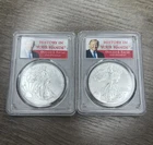 2021 MS70 American Silver Eagle Type 1 &2 Set Donald Trump PCGS .999 Silver 2oz