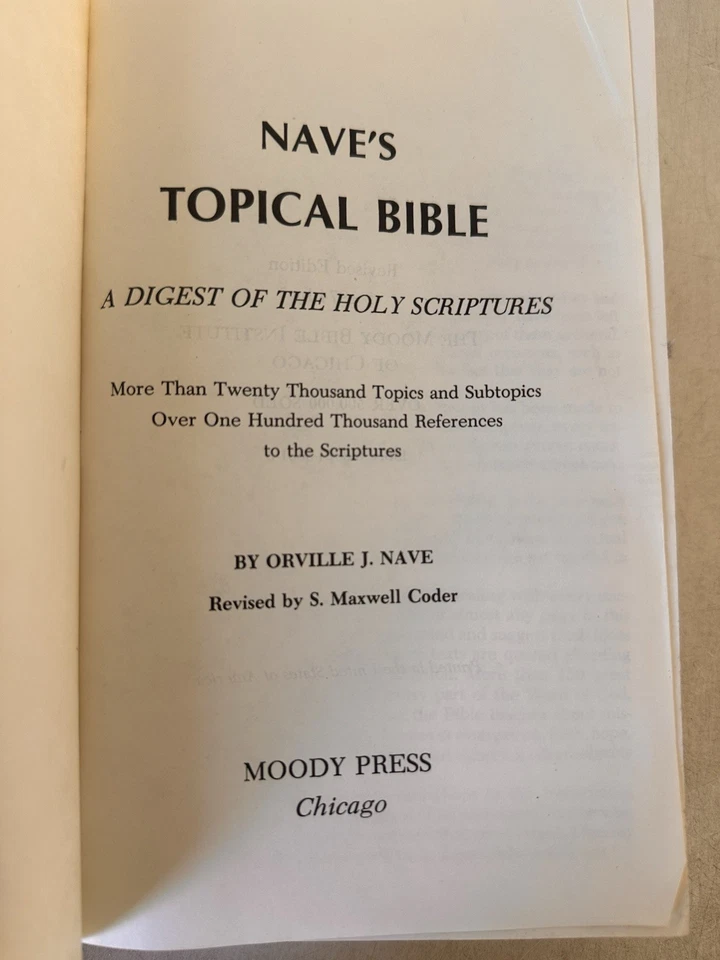 Nave's Topical Bible by Billy Graham; HC Acc Moody 1974 - Image 2 of 4