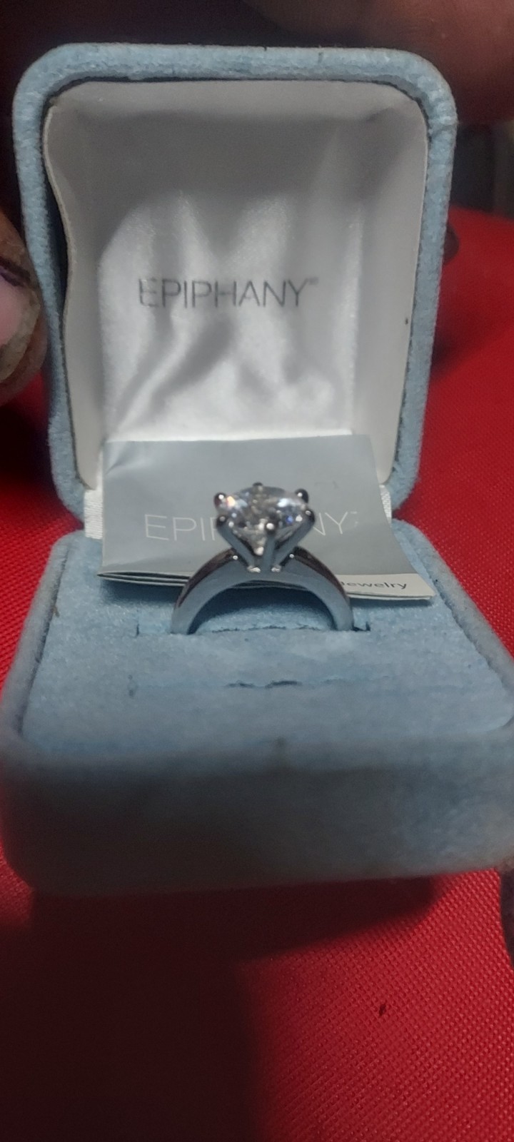 Epiphany platinum clad diamonique ring