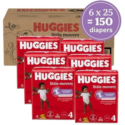 Disney Designs Huggies Size 4 Baby Diapers, 150 Pack