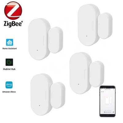 Zigbee Wireless Window Door Smart Contact Sensors For Alexa App & Home Assistant