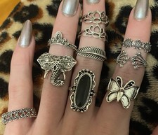 Lot of 10 Rings Mixed Styles Fashion Jewelry Some Vintage