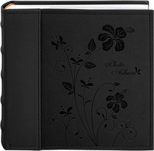,Faux Leather Photo Album Hold 200 4X6 Pictures with Memo Writing Space,Great fo