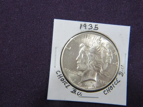 1935 Peace dollar in choice B.U. condition
