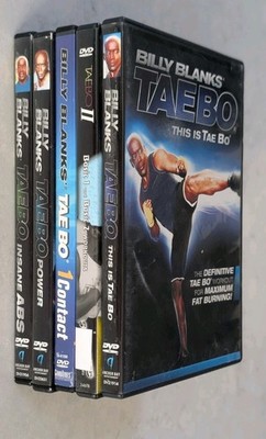 Billy Blanks TAE-BO Basic 1 & 2 get RIPPED, Contact, Power, Insane ABS ~ 5 DVDs