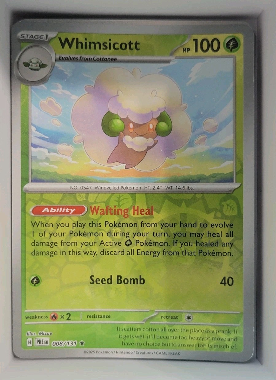 Whimsicott 008/131 Sv: Prismatic Evolutions Reverse Holo NM