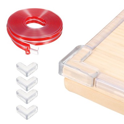 16.4ft (5M) x 0.4'' (10MM) Clear Furniture Corner Guard with 4 Corners Guards