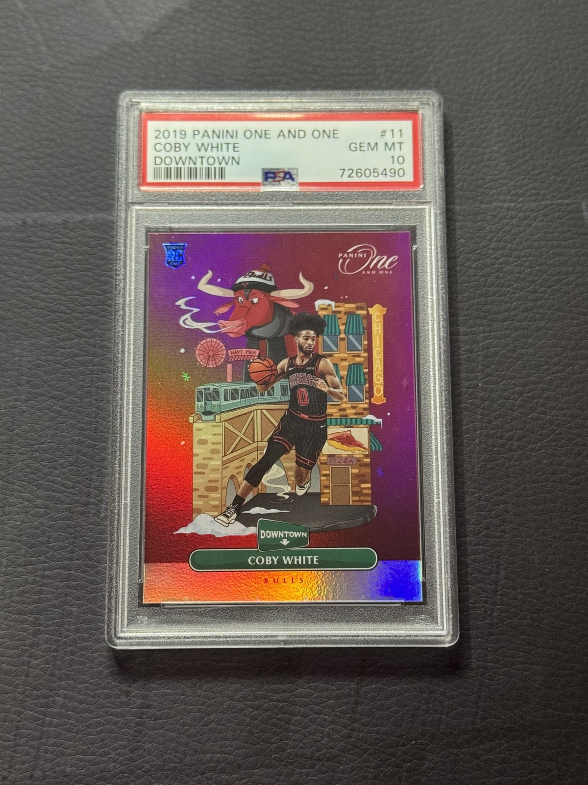 2019 PANINI ONE AND ONE BASKETBALL #11 COBY WHITE DOWNTOWN PSA 10 ROOKIE