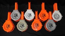 Nerf N Strike Elite 25-Round Ammo Drums Magazines Dart Clips LOT OF 8  GUC